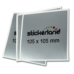 Kvadratiska matt silver klistermärken