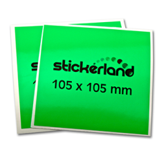 Kvadratiska neongröna klistermärken