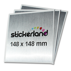 Kvadratiska aluminiumklistermärken