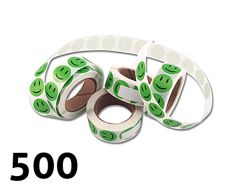 500 st. Gröna glada smiley-klistermärken 2 cm