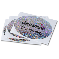 Ovala metal flake klistermärken