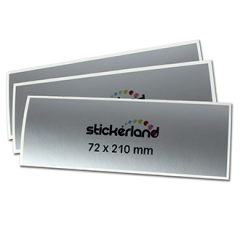 Rektangulära matt silver klistermärken