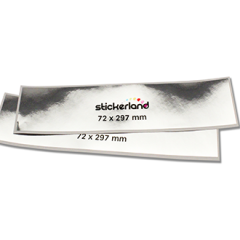 Rektangulära silver klistermärken