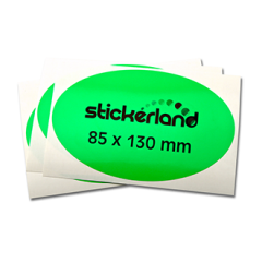 Ovala neongröna klistermärken