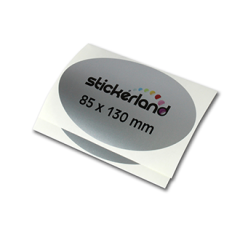 Ovala matt silver klistermärken