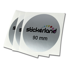 Runda matt silver klistermärken