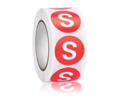Röda klistermärken för storlek small - 500 st, 25 mm