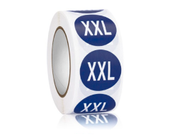 Blå XXL storlek klistermärken - 500 st, Ø25mm