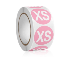 Rosa klistermärken i storlek XS - 500 st, 25 mm