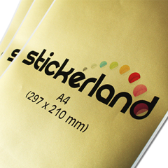 A-format matt guld klistermärken