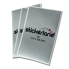 A-format matt silver klistermärken