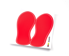 Röda fotspår till golvet 18 cm