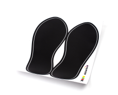 Svarta fotspår för golvet 18 cm