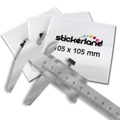 Egen storlek transparanta klistermärken