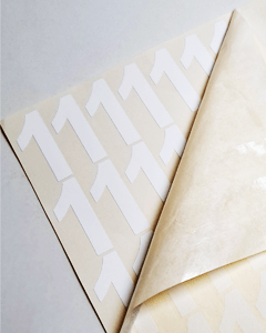 Dekalark med nummer 1 Vit