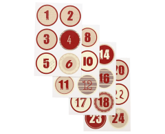 Jule kalendertal klistermærker 1-24