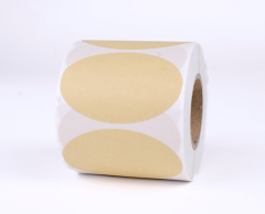 Ovale kraft klistermærker uden tryk, 70x45mm, 500 stk.