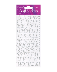 Sølv glimmer bogstavs klistermærker