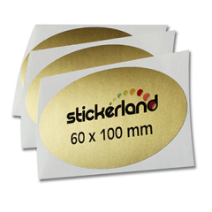 Ovala matt guld klistermärken