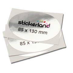 Ovala silver klistermärken