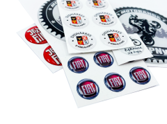 Domede runde klistermærker