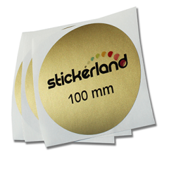 Runda matt guld klistermärken